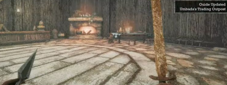 Arrival at the indoor Umbada trading outpost.